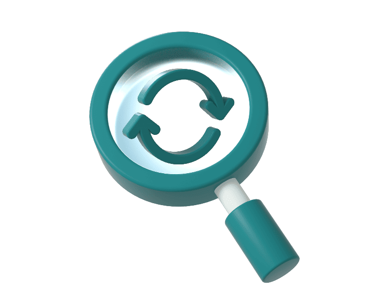illustration loupe observant une organisation de chantier